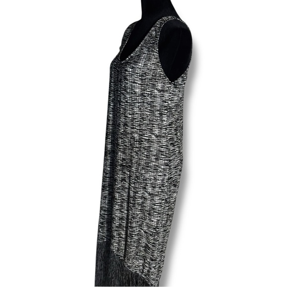 Zara Trafaluc Chic Black and White Knit Sleeveless High-Low Fringe Midi Dress - Picture 7 of 16